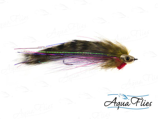 Aqua Flies Fish Skull Zonker W/ Trailer Hook