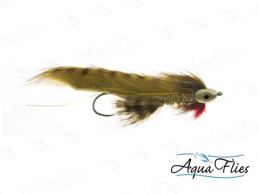 Aqua Flies Fish Skull Zonker W/ Trailer Hook