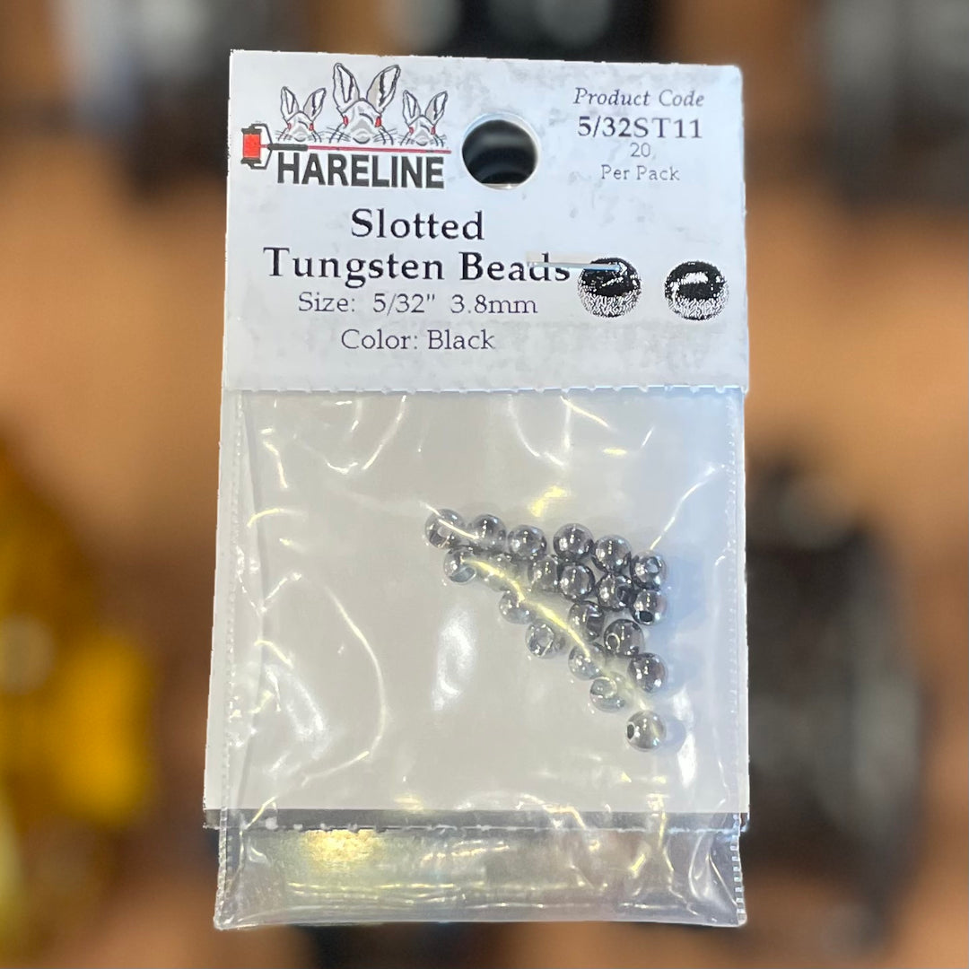 Hareline 5\32" 3.8mm Slotted Tungsten Beads 20 Pack