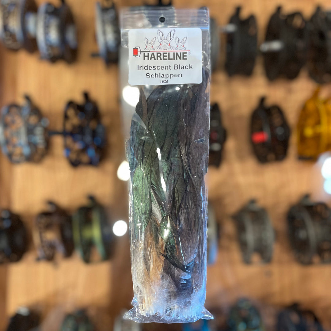 Hareline Iridescent Black Schlappen