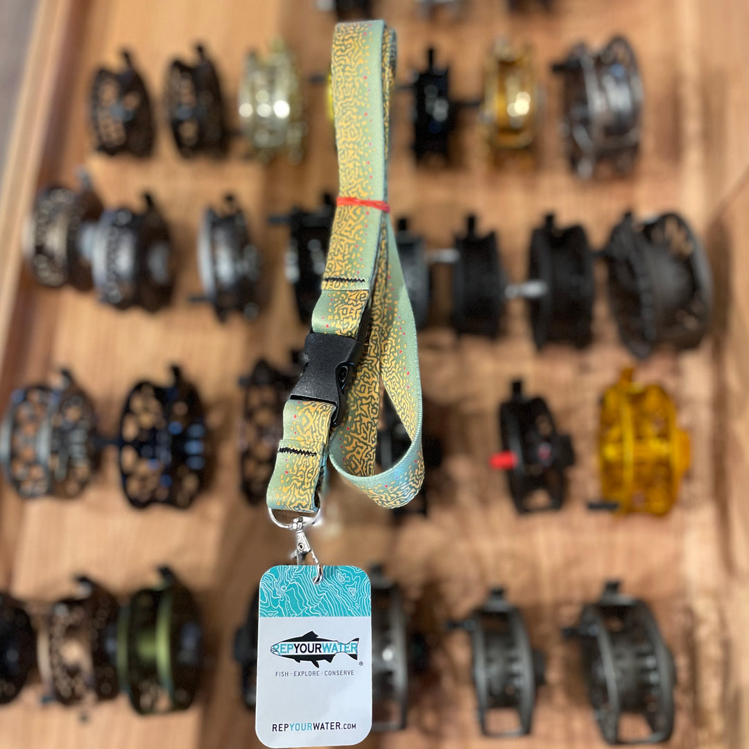 Rep Your Water Brown Trout Lanyard