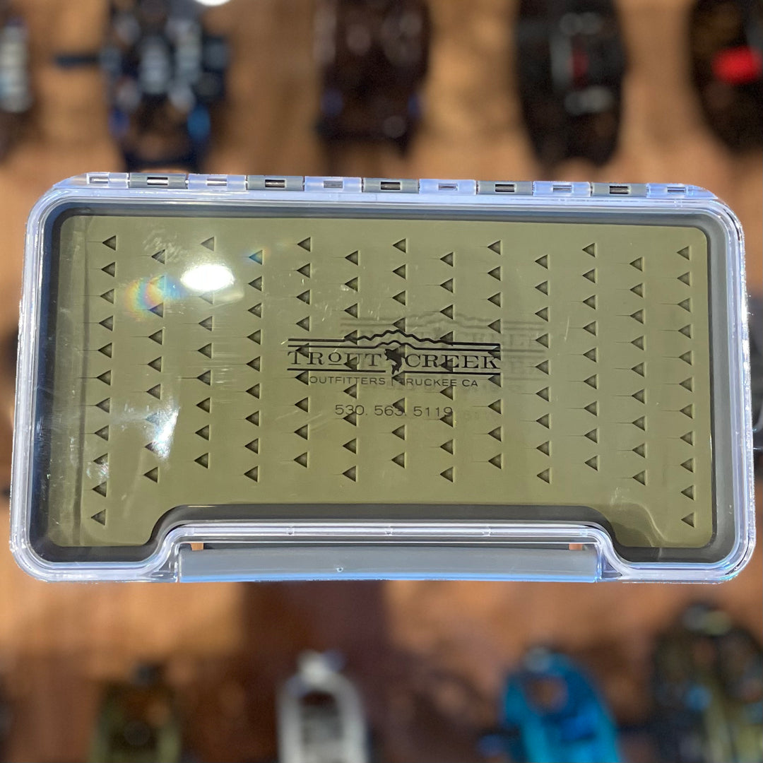 TCO Thin Clear Fly Box with Self Healing Silicone Liner