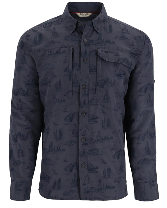 Simms M's Guide Shirt - Selvedge Mayfly Print