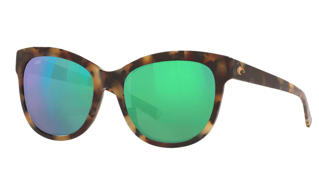 Costa Del Mar Bimini - Shiny Vintage Tortoise/Green Mirror Polarized 580g