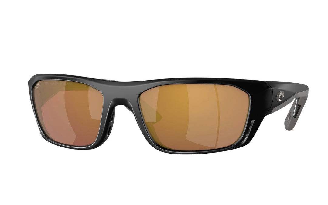 Costa Del Mar Men's Whitetip Pro Rectangular Sunglasses - Matte Black / Gold Mirror 580G