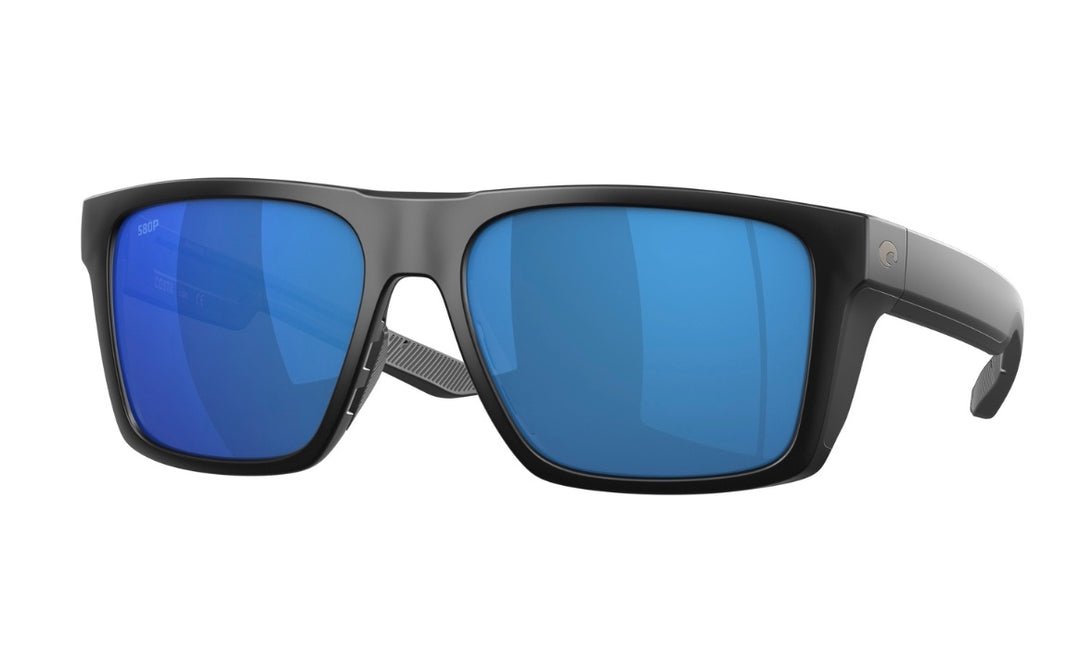 Costa Del Mar Men's Lido Square Sunglasses - Matte Black/Blue Mirror