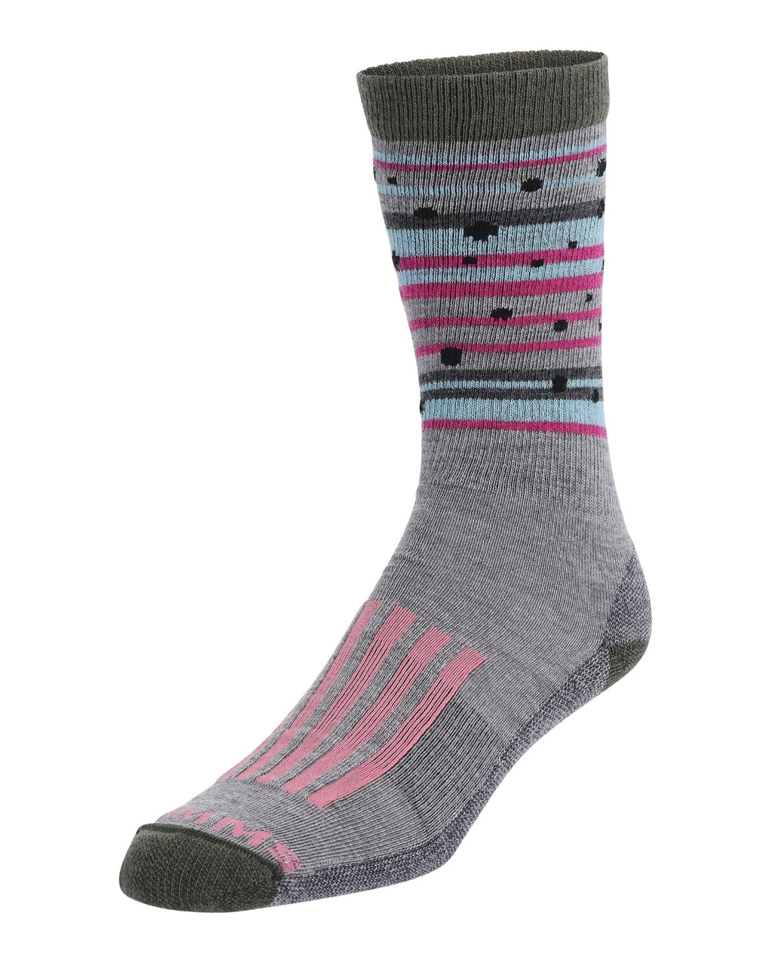 Simms Men's Daily Sock, Mid-Calf, Merino Wool, Rainbow Trout