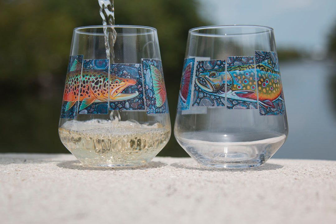 DeYoung Wine Glass- Brown Trout