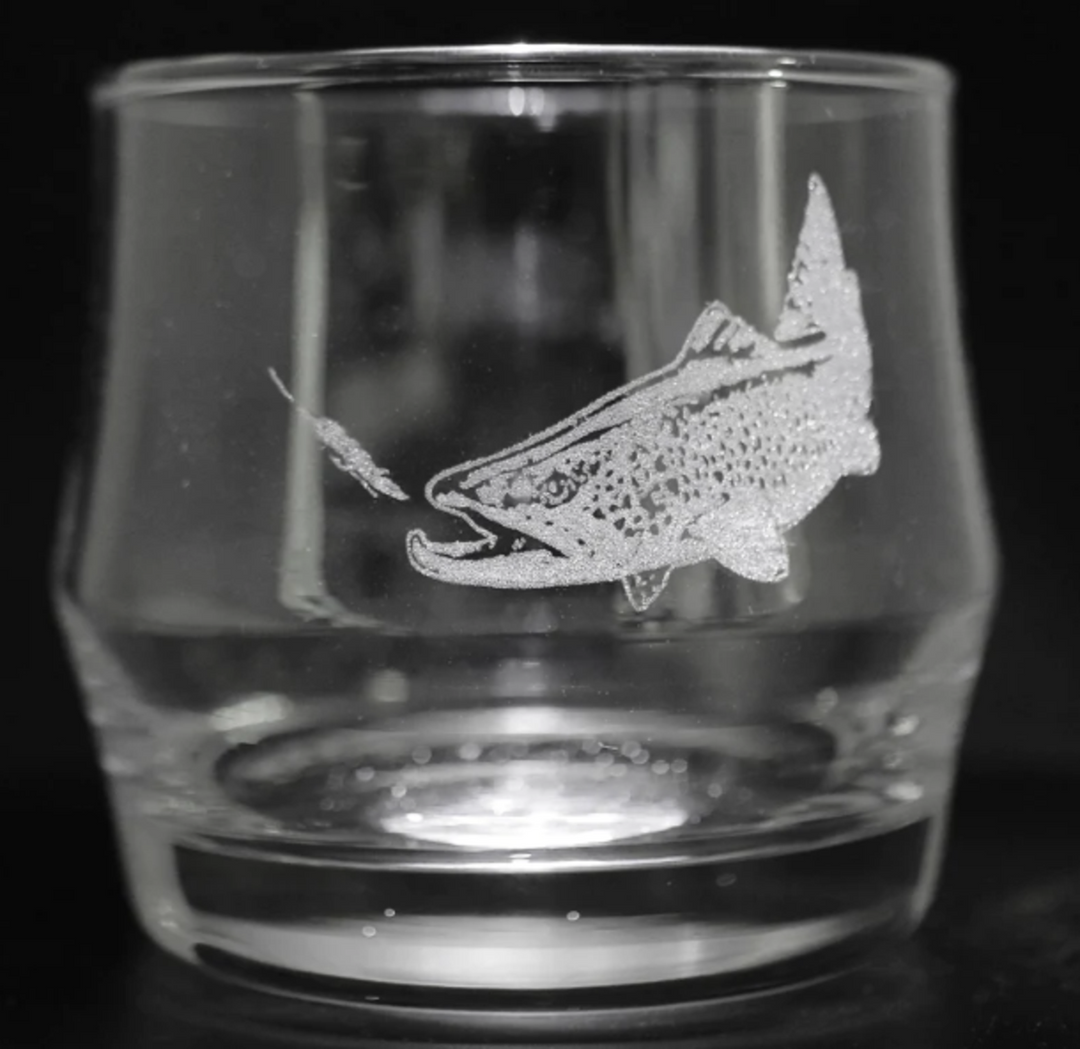 The Chase Etched Rocks Glass