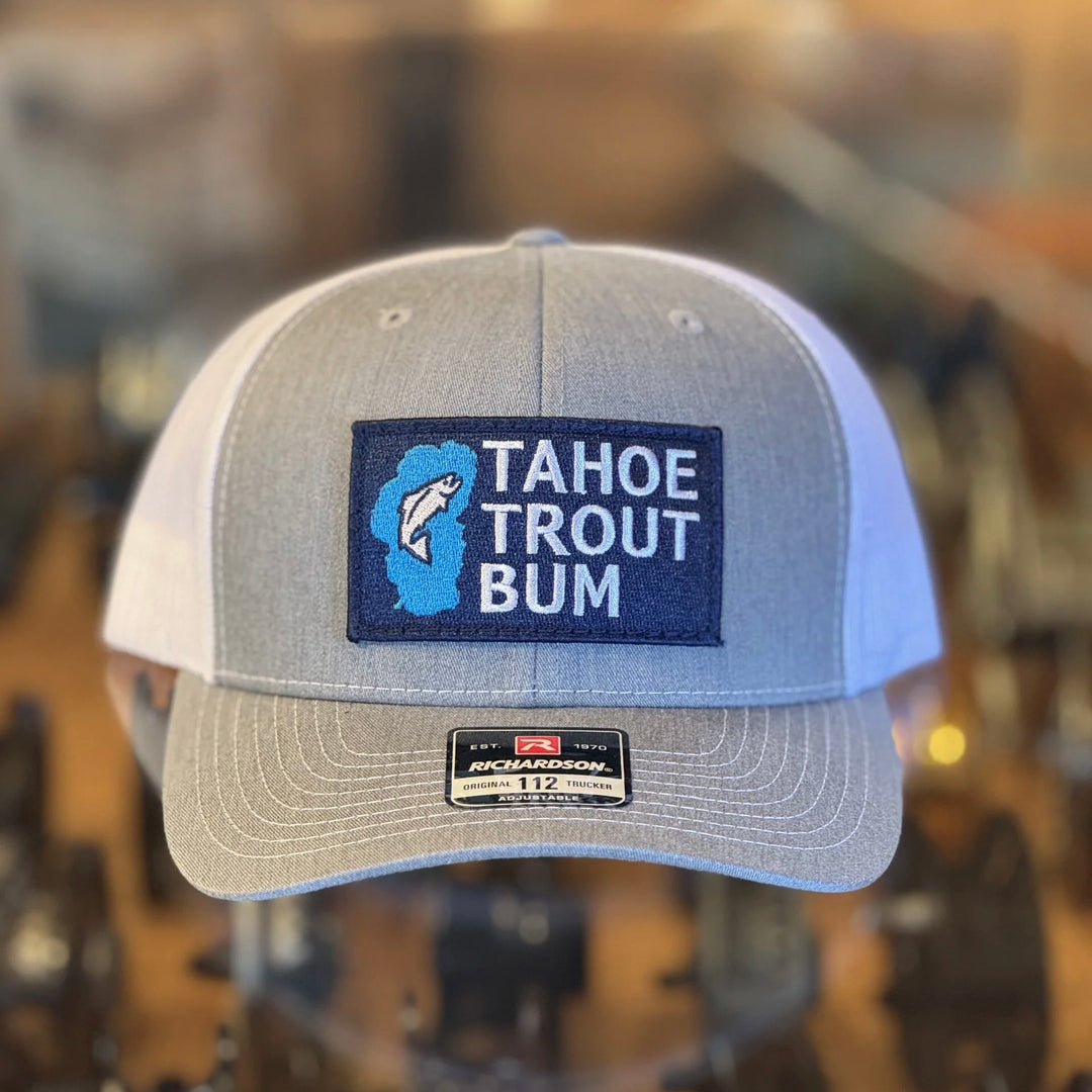 Tahoe Trout Bum Trucker Hat - Gray/White