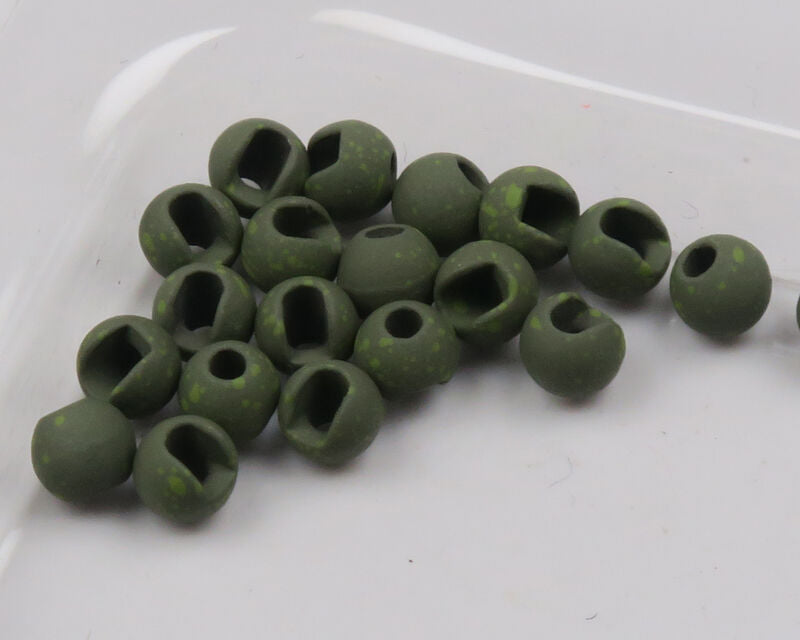 Hareline Mottled Tactical Slotted Tungsten Beads- 20 Pack