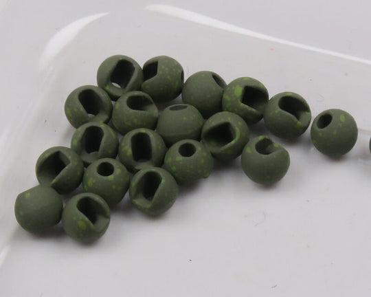 Hareline Mottled Tactical Slotted Tungsten Beads- 20 Pack