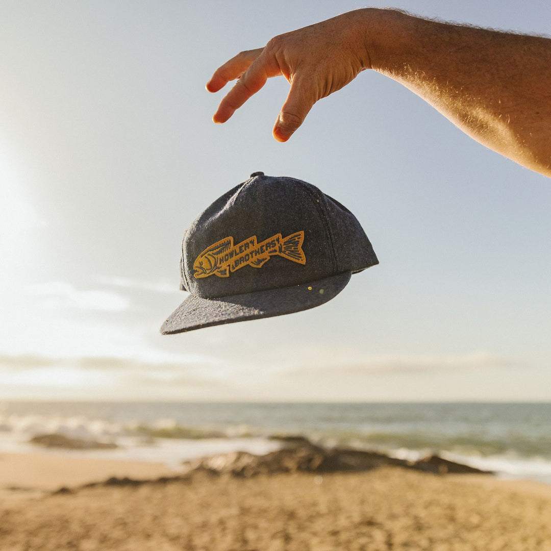 Howler Bros Unstructured Snapback Hat Trout Bolt: Navy Heather