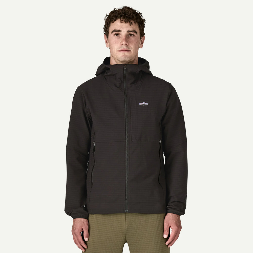 Patagonia R1 Techface Fitz Roy Trout Hoody - Black