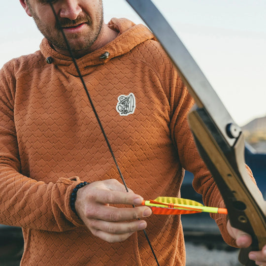 Howler Bros. Palo Duro Fleece Hoodie- Mountian Grid: Clay