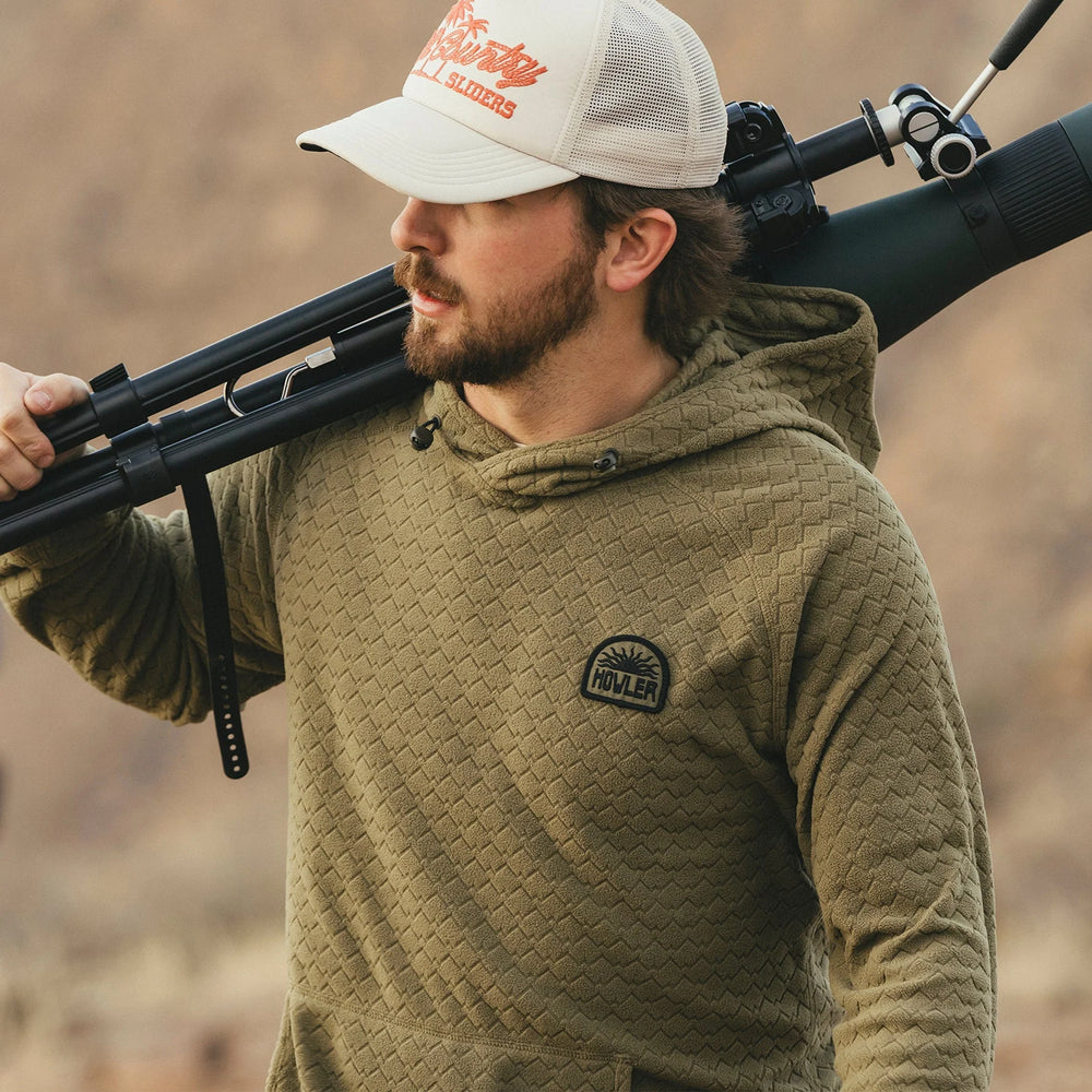Howler Bros. Palo Duro Fleece Hoodie- Mountain Grid: Fatigue