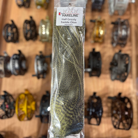 Hareline Half Grizzly Saddle