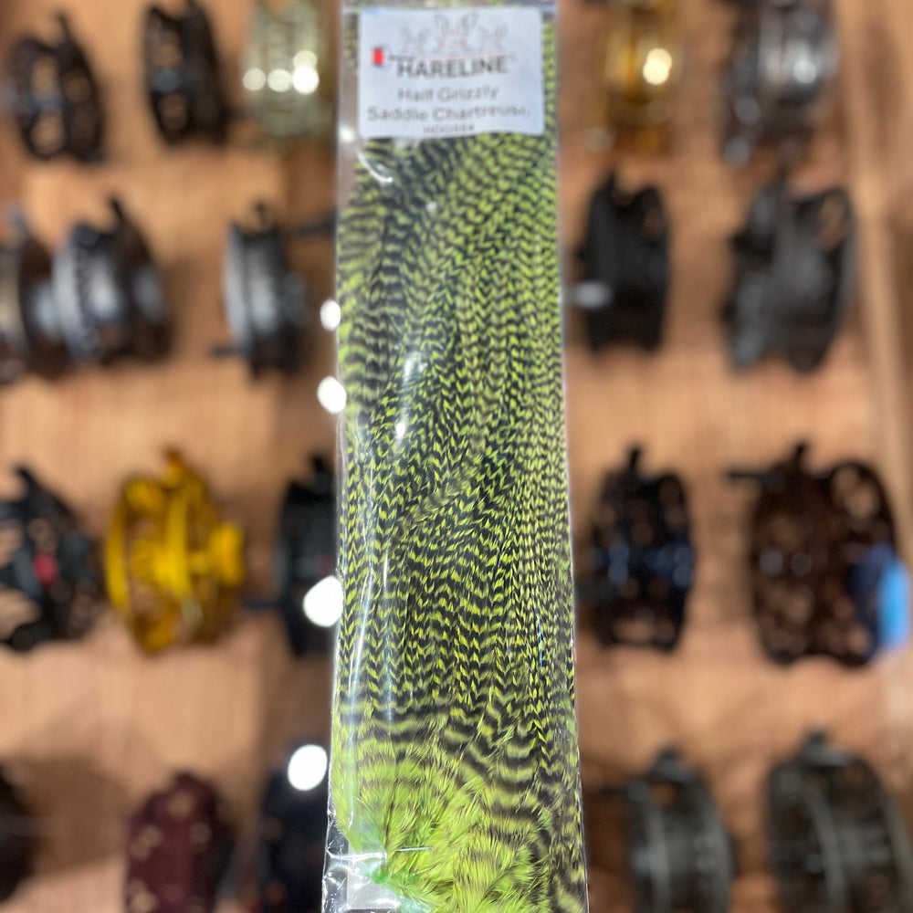 Hareline Half Grizzly Saddle