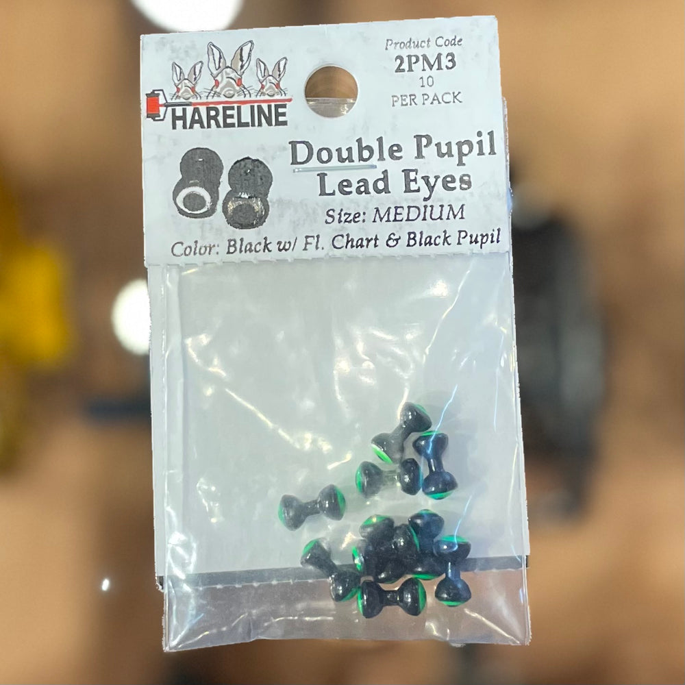 Hareline Double Pupil Lead Eyes - Medium