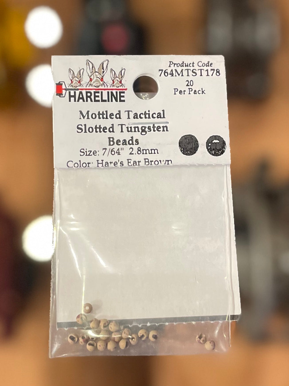Hareline 7\64" 2.8mm Mottled Tactical Slotted Tungsten Beads 20 Pack