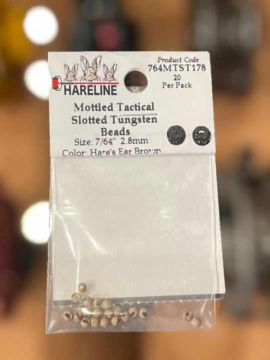 Hareline 7\64" 2.8mm Mottled Tactical Slotted Tungsten Beads 20 Pack