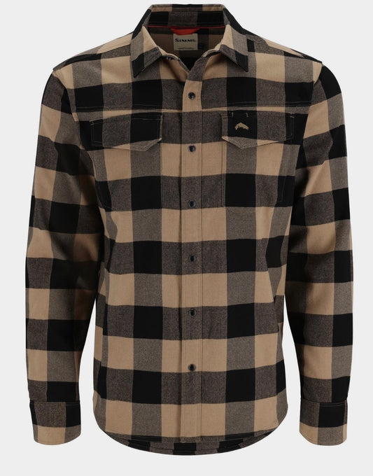 Simms Gallatin Flannel LS Shirt- Cork Buffalo Check