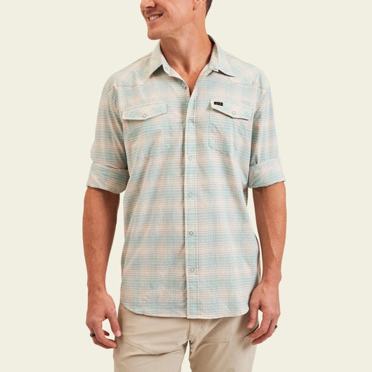 Howler Brothers Men's H Bar B Tech Longsleeve - Eason Plaid/Seafoam