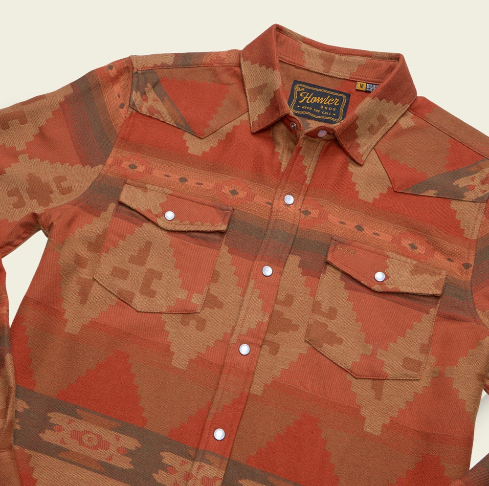 Howler Sheridan Flannel  - Mitla Motifs: Terracotta