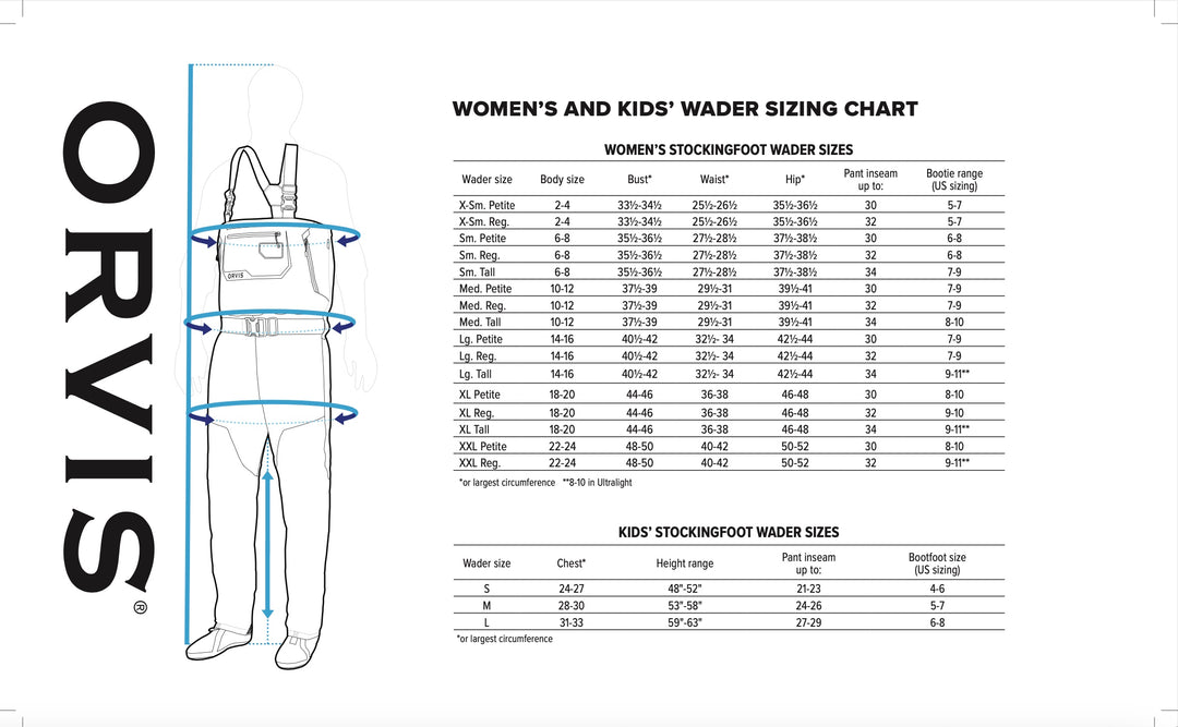 Wader Size Chart Trout Creek Outfitters