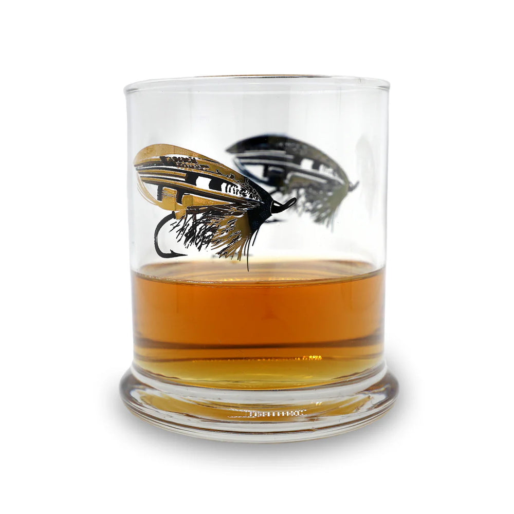 Rep Your Water Salmon Fly Old Fashioned Glass