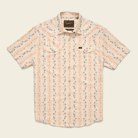 Howler Bros. H Bar Snapshirt- Hibiscus Ribbons: Riverbed Oxford