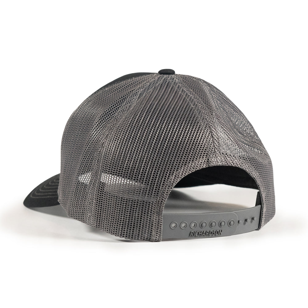 TCO Logo Trucker Hat W/ Embroidered Patch- Black/Gray