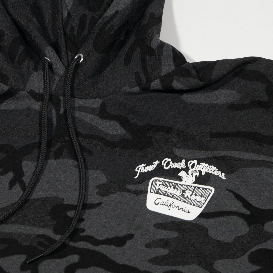 Toughest Trout Hoodie - Black Heather Camo