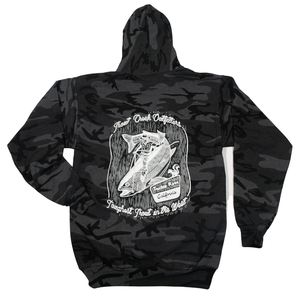 Toughest Trout Hoodie - Black Heather Camo
