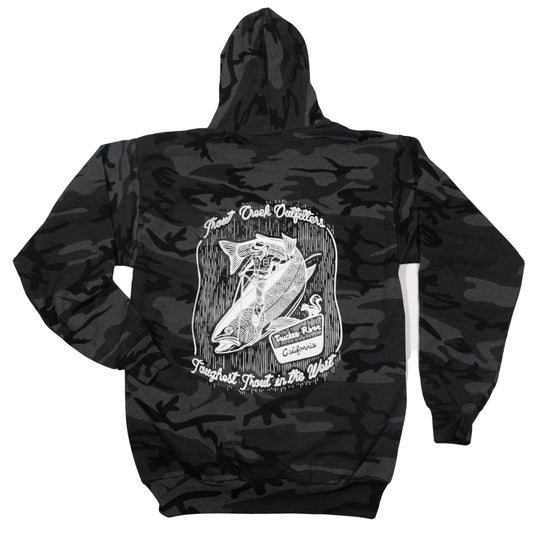 Toughest Trout Hoodie - Black Heather Camo