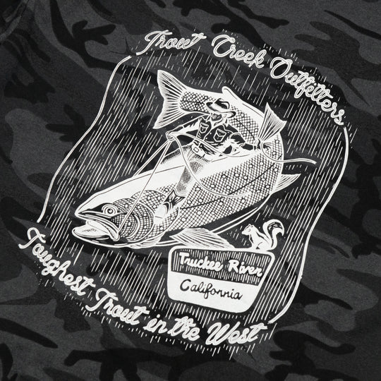Toughest Trout Hoodie - Black Heather Camo