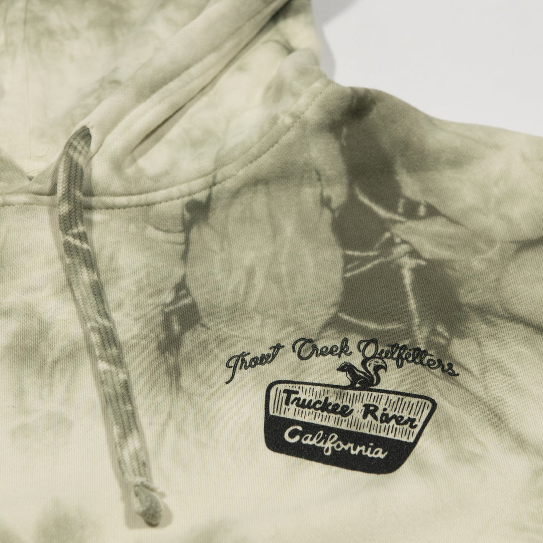 Toughest Trout Hoodie - Olive Tye Dye