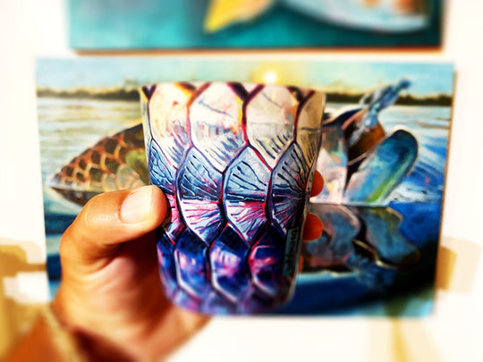 DeYoung Fish Flank Rocks Glass- Tarpon