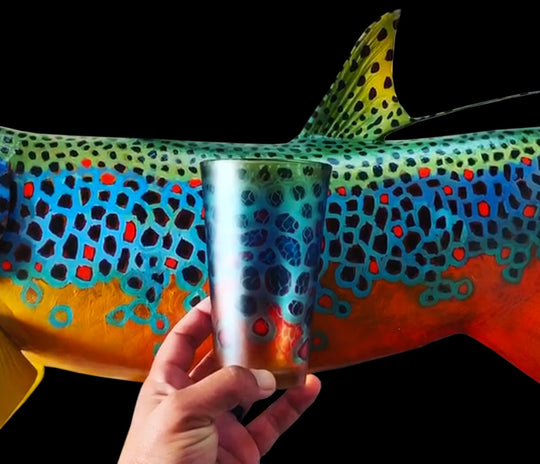 DeYoung Fish Flank Pilsner Glass- Brown Trout