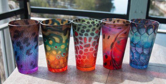 DeYoung Fish Flank Pilsner Glass- Brown Trout