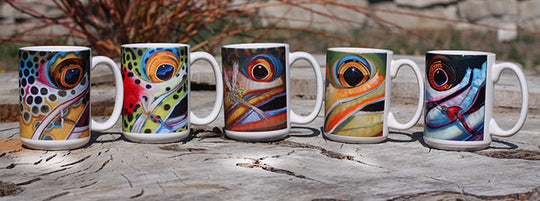 DeYoung Fish Face Coffee Mug- Brown
