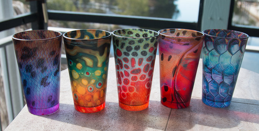 DeYoung Fish Flank Pilsner Glass- Rainbow