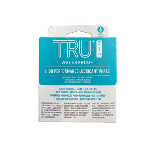 TruZip Waterproof Zipper Wipes- 6pk